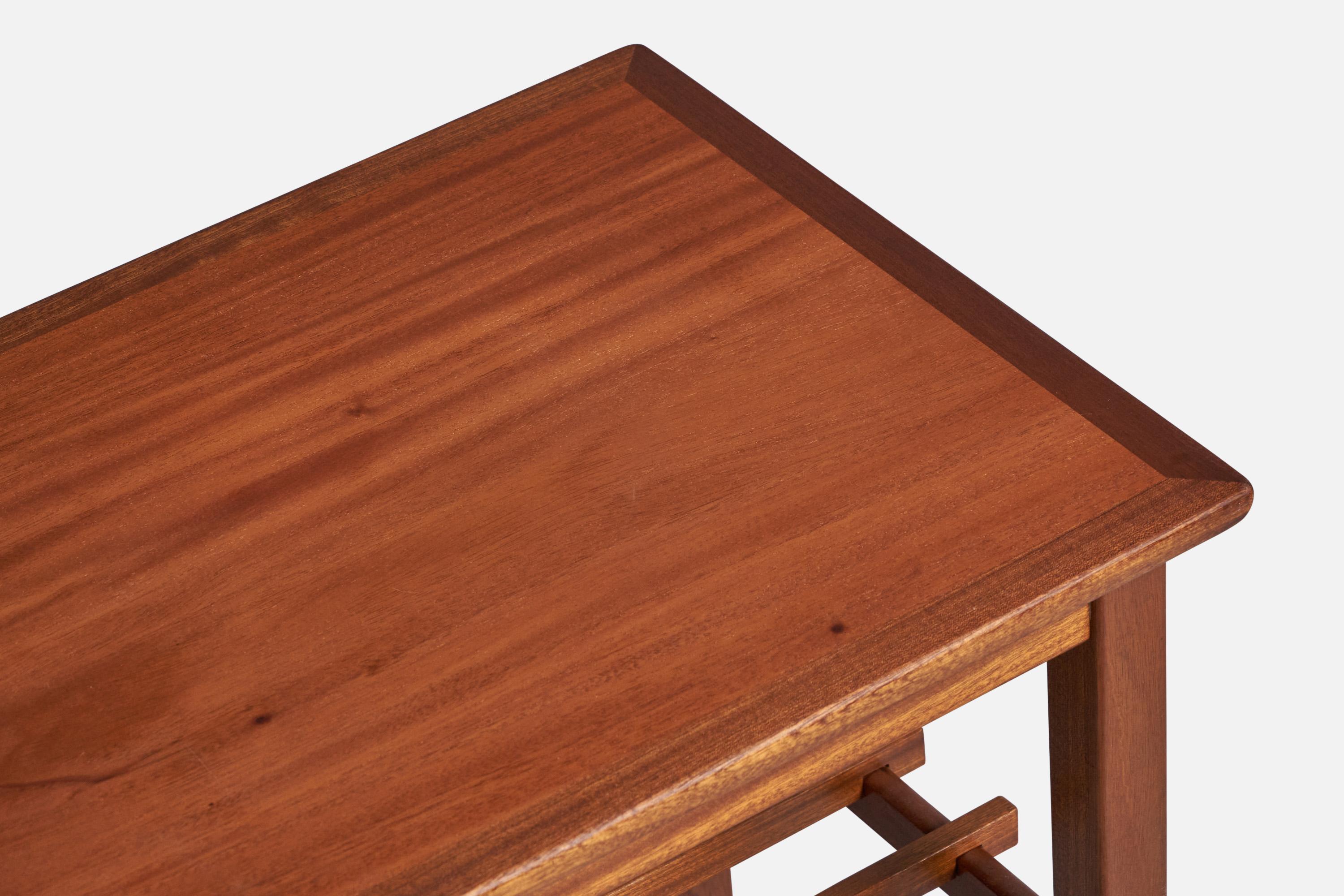 Mid-20th Century A.J. Iversen, Side Table, Mahogany, Denmark, 1940s For Sale