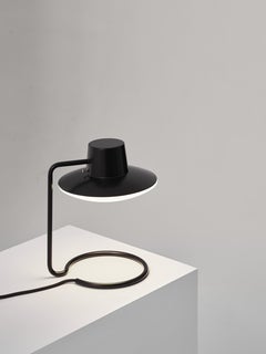 AJ Oxford Table Lamp, 280mm, Metal Black/Opal Glass