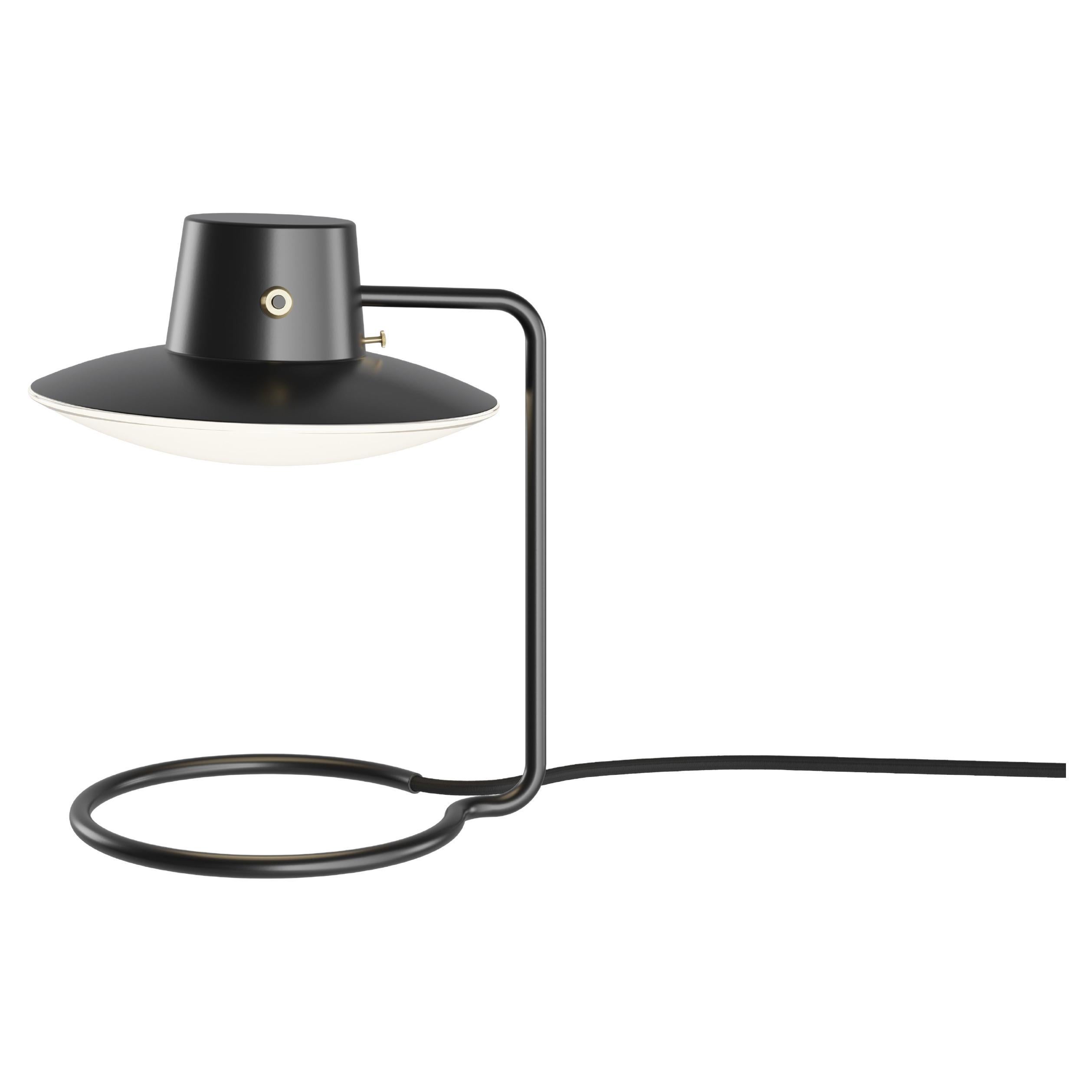 AJ Oxford Table Lamp, 280mm, métal noir/verre opale en vente