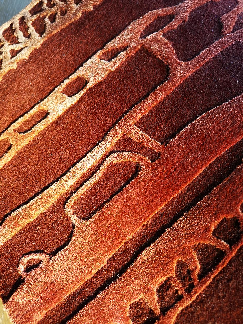 Post-Modern Aja Terracotta Rug by Volver Studios For Sale