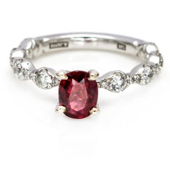 A. Jaffe 1.87 Carat 14 Karat White Gold Ruby Diamond Engagement Ring