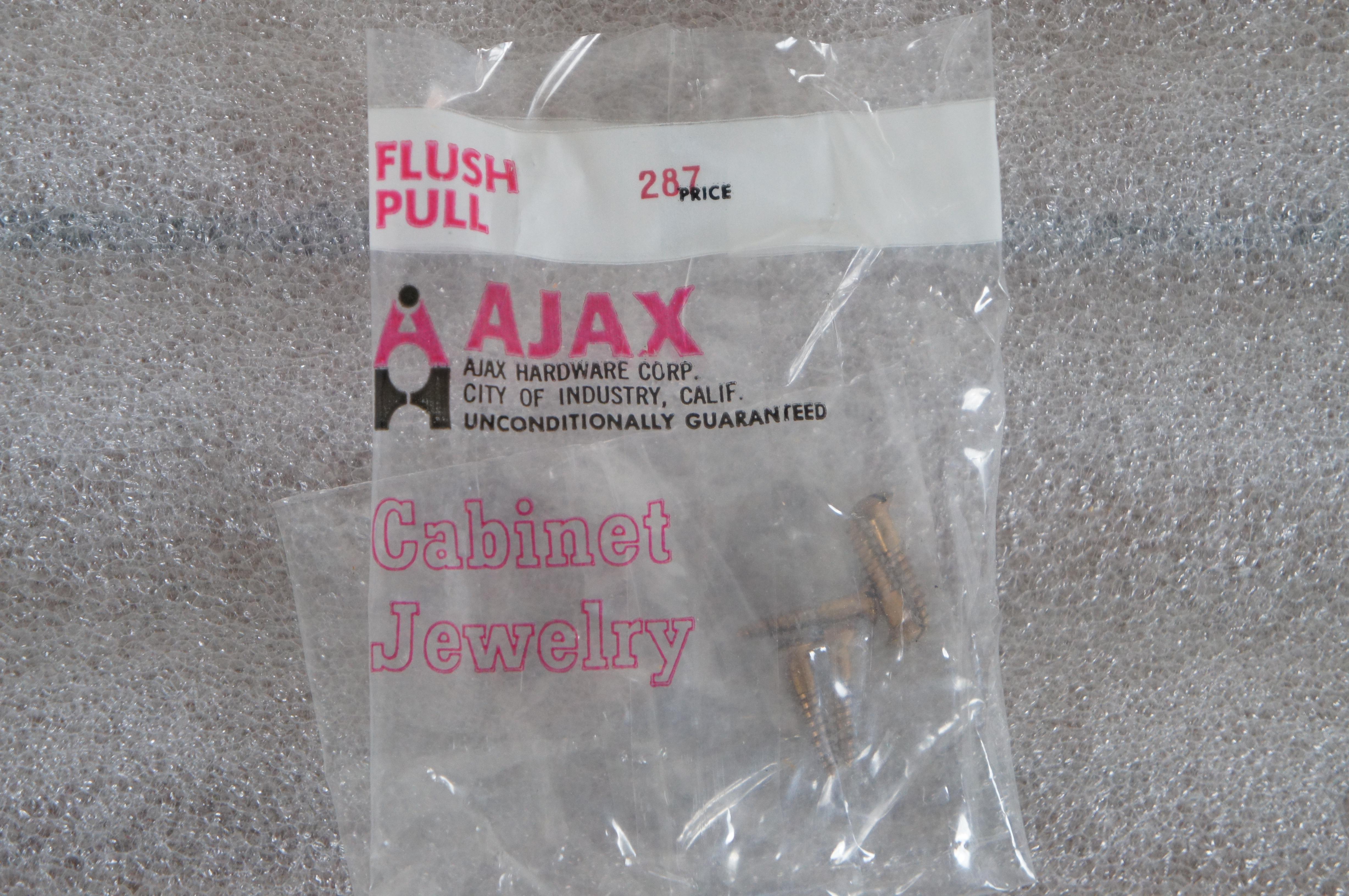 Ajax 287-10 Flush Mount Dull Bronze Drawer Pull 2 Pack Pair MCM For Sale 2