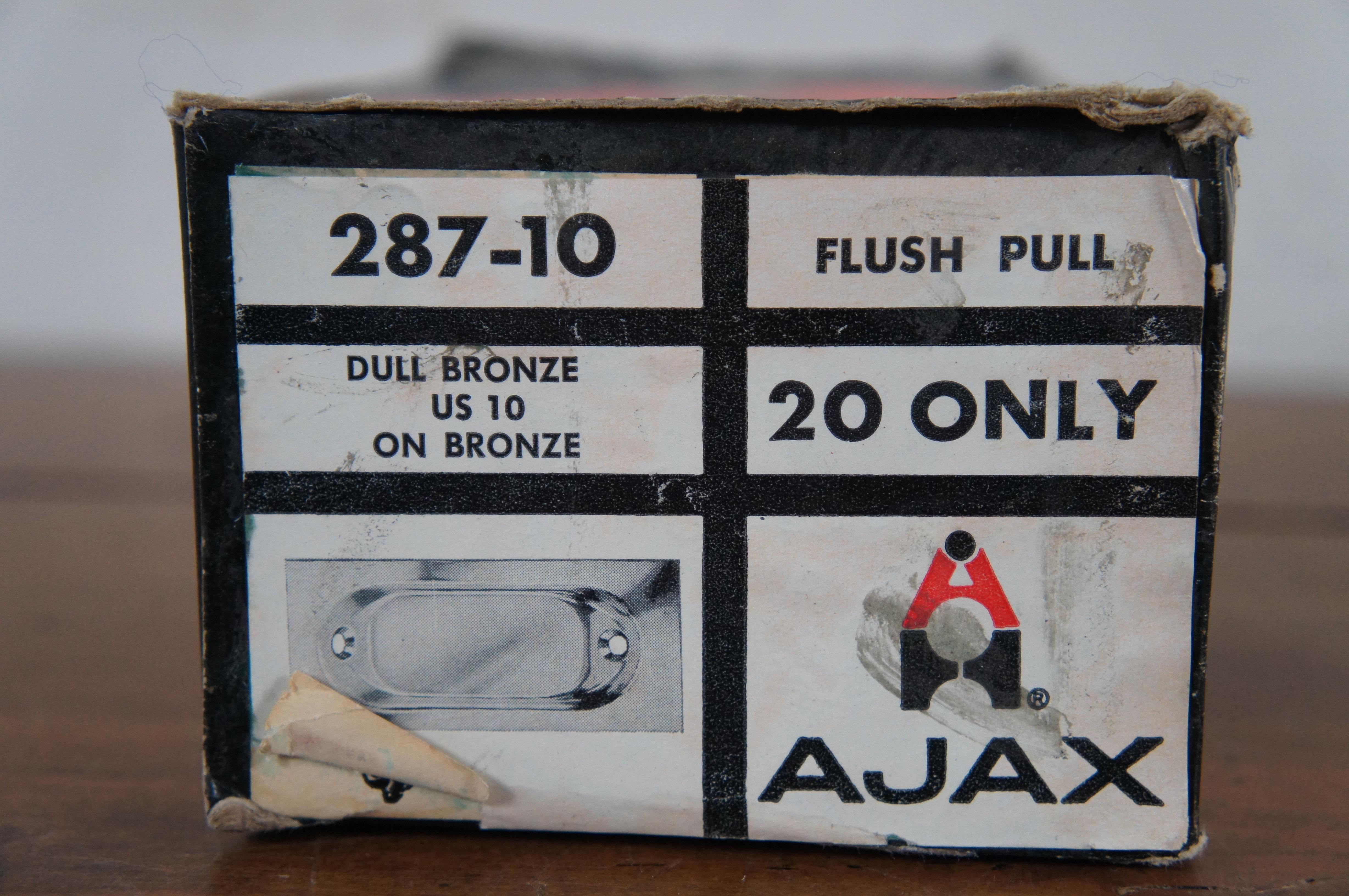 Ajax 287-10 Flush Mount Dull Bronze Drawer Pull 2 Pack Pair MCM For Sale 3