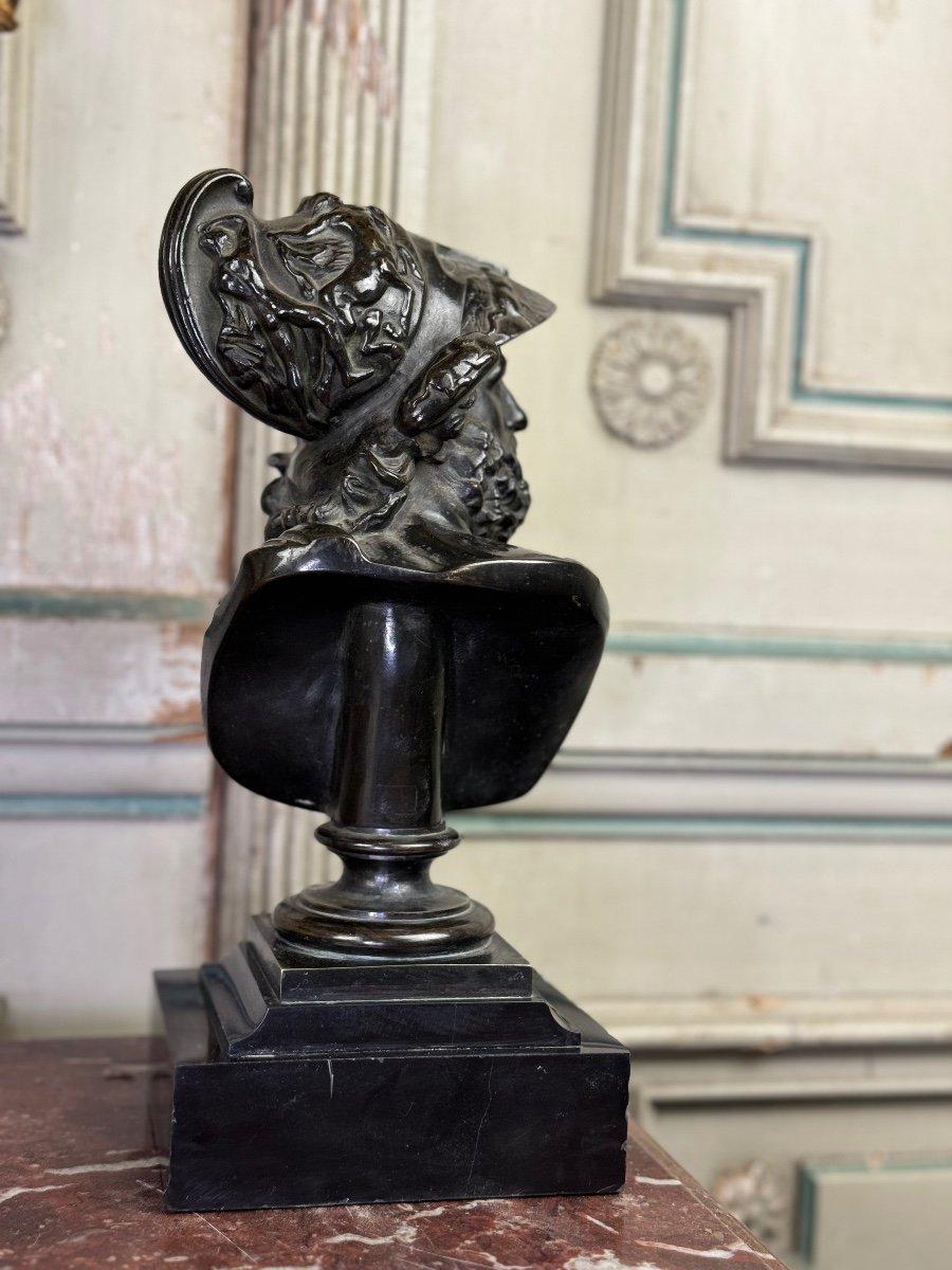 Busto di Aiace, bronzo patinato nero su base di marmo nero belga, XIX secolo in vendita 5