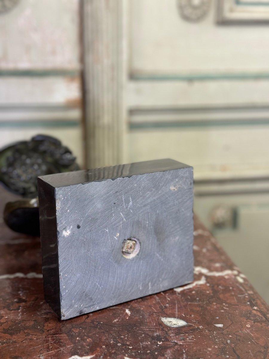 Italiano Busto di Aiace, bronzo patinato nero su base di marmo nero belga, XIX secolo in vendita