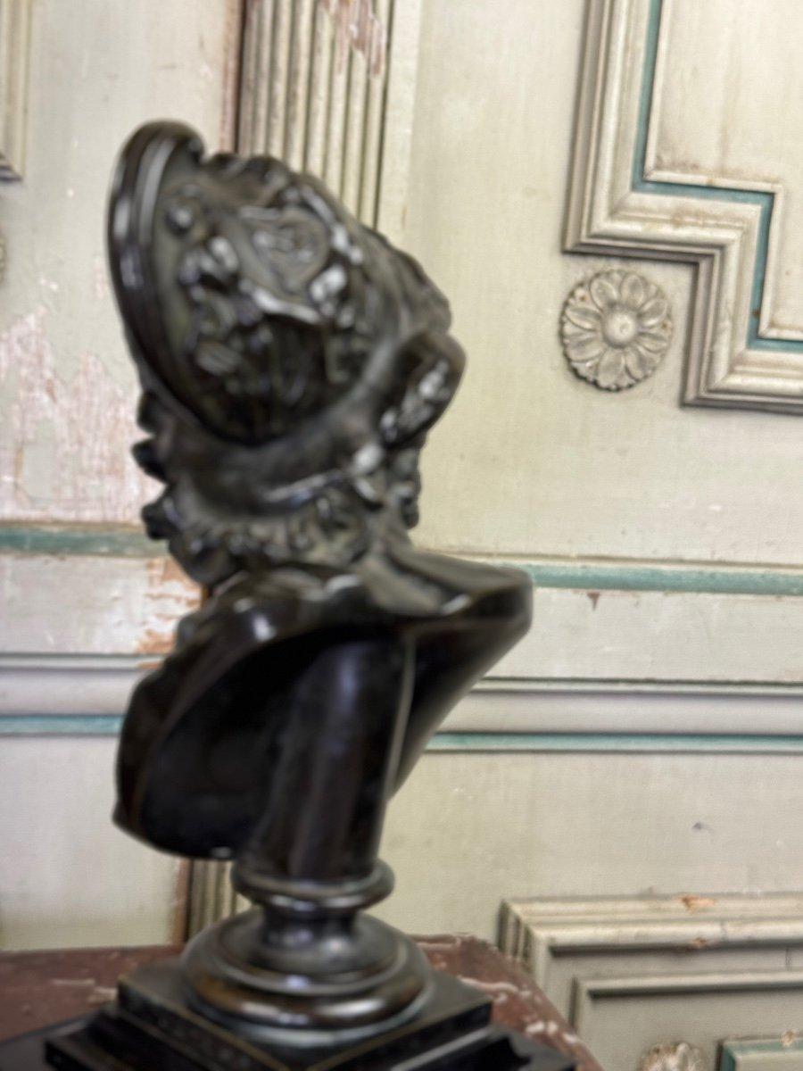 Acciaio Busto di Aiace, bronzo patinato nero su base di marmo nero belga, XIX secolo in vendita