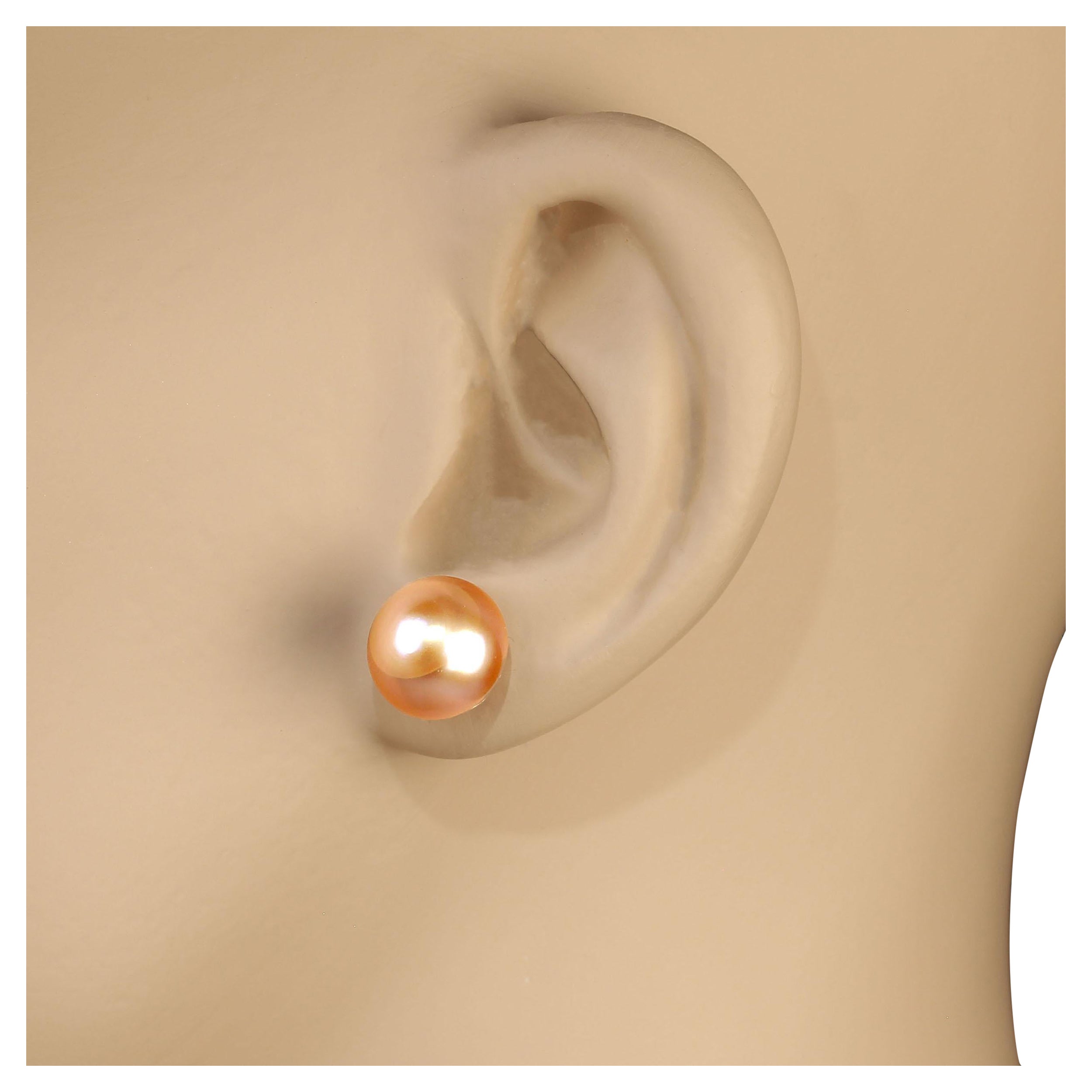 AJD 10 MM avec perles de bronze et or jaune 14 carats en vente