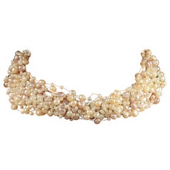 AJD 15 Inch Illusion or Floating Pearl necklace with 14K gold clasp