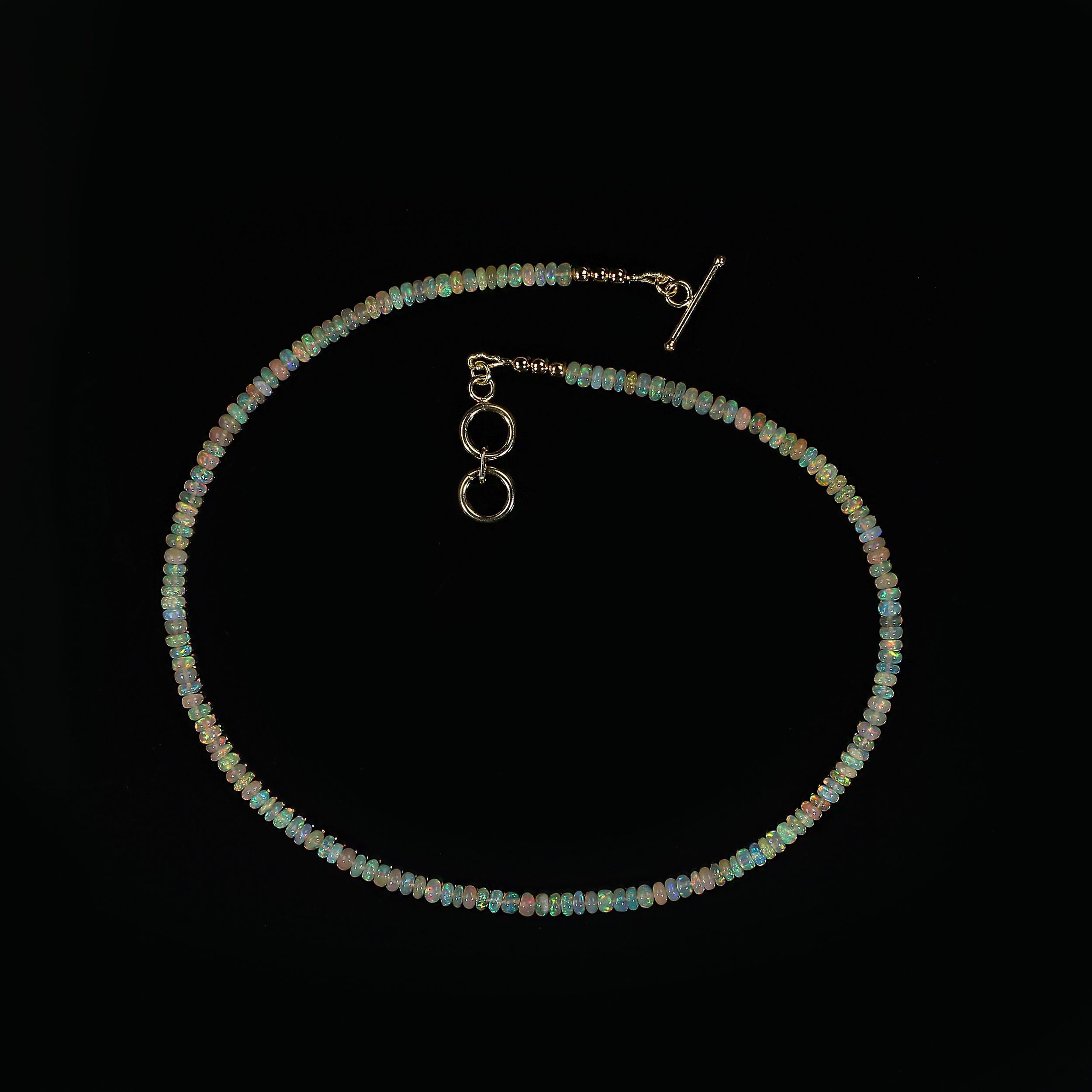 Artisan AJD 16 Inch Flashing Opal Necklace For Sale