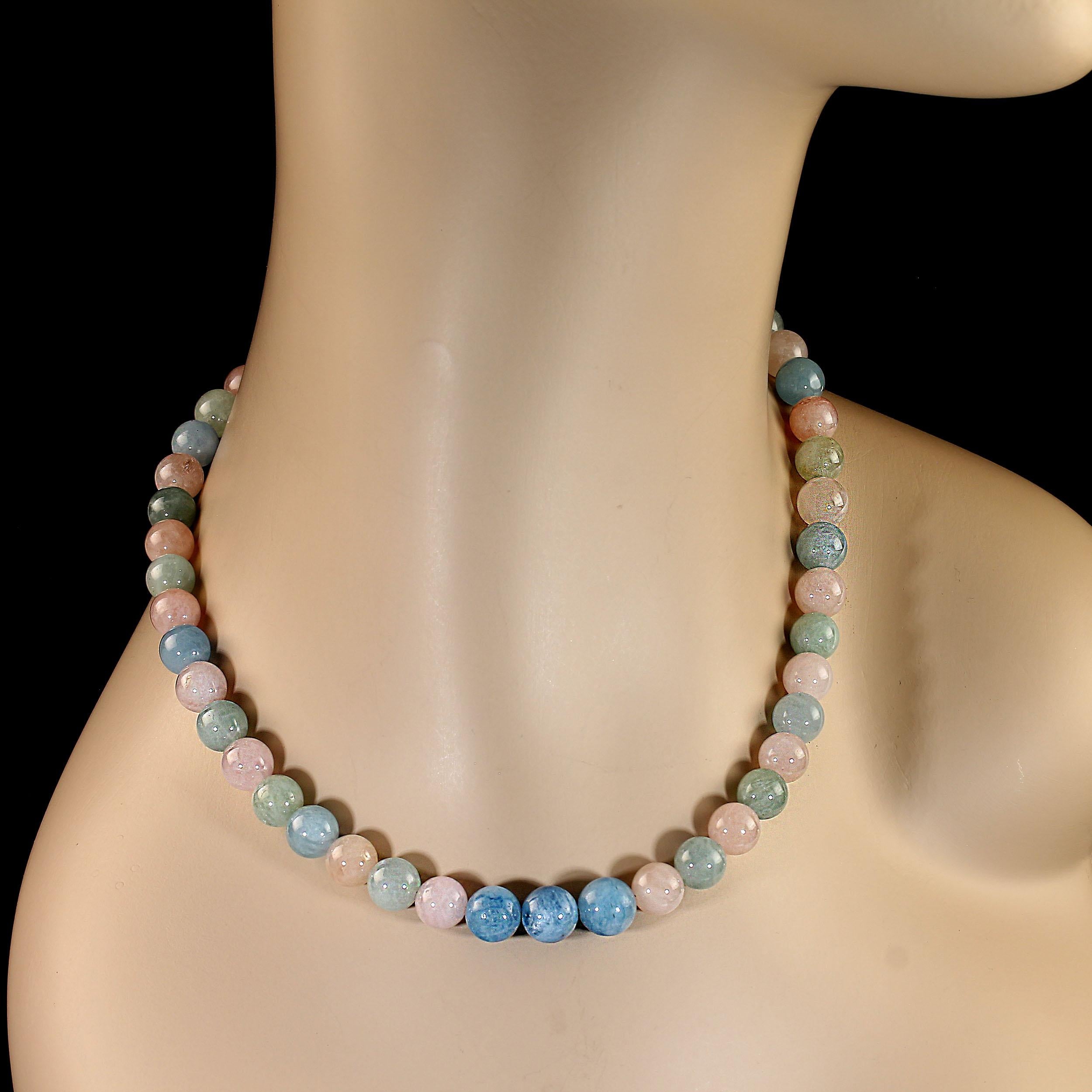 AJD Collana di berillo lucidato multi colore da 16 pollici in vendita 5