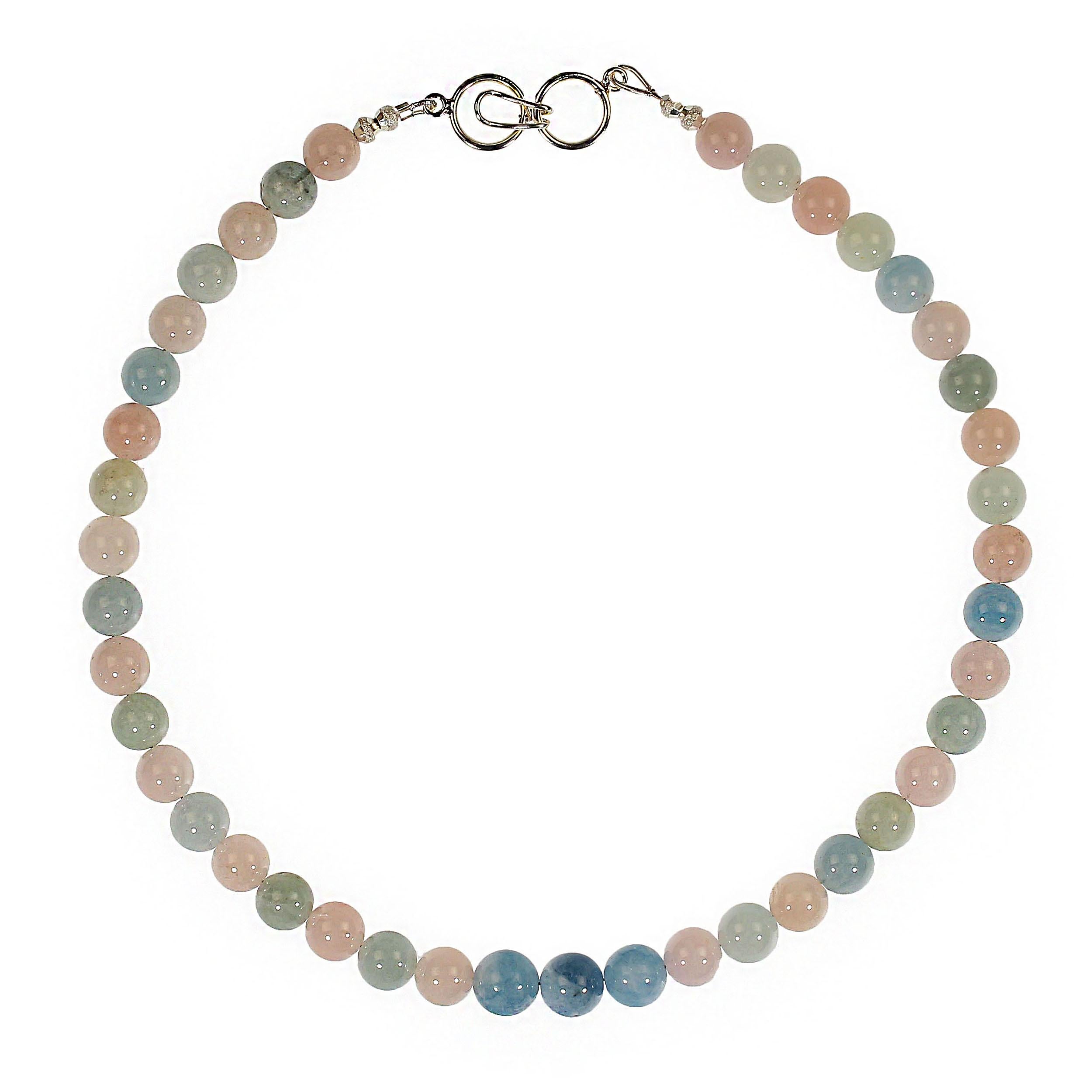 Perlina AJD Collana di berillo lucidato multi colore da 16 pollici in vendita