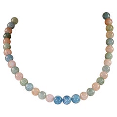 AJD Collana di berillo lucidato multi colore da 16 pollici