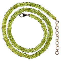 AJD 16 Inch Polished Peridot Rondelles Choker necklace  Perfect Gift!
