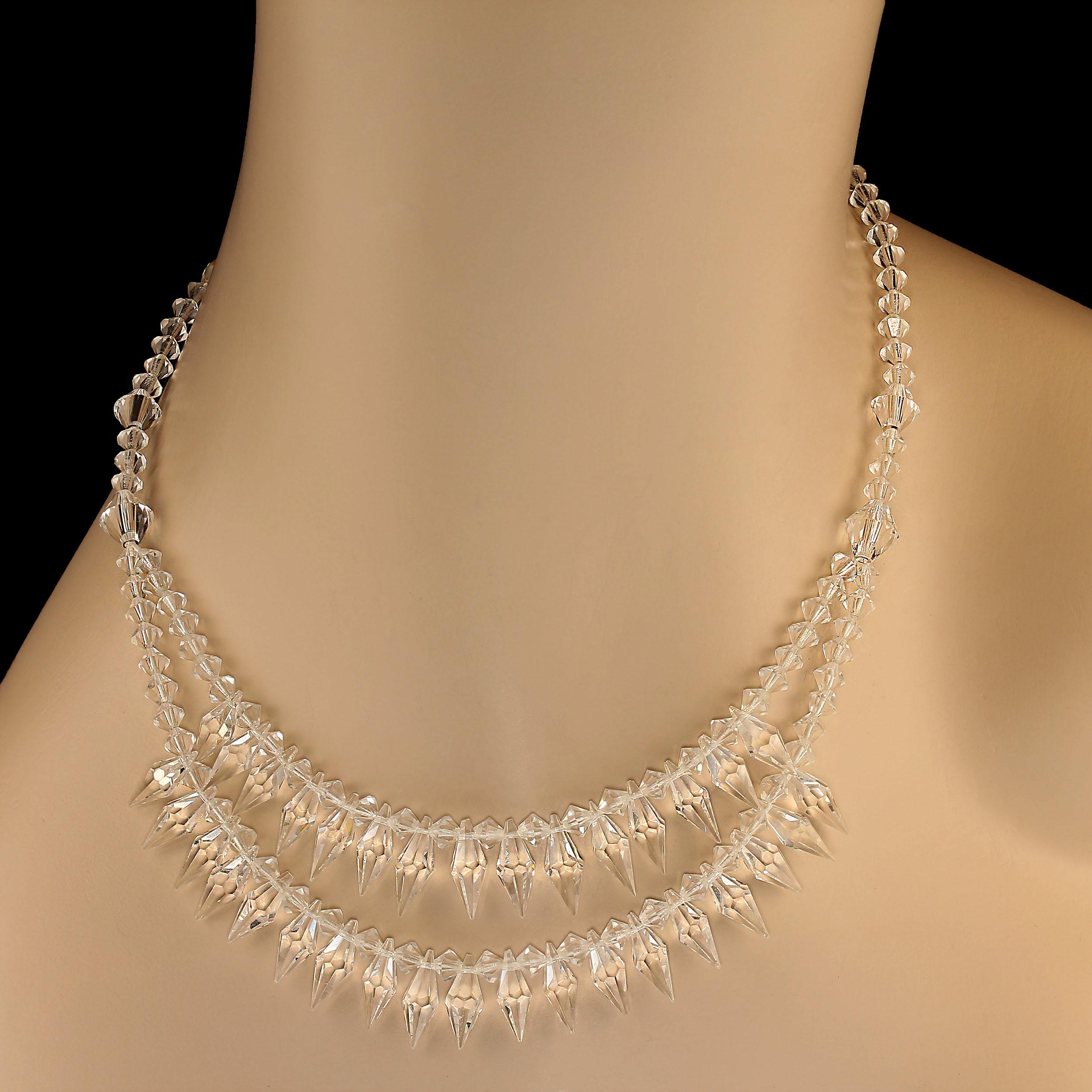 AJD 16 Zoll funkelnde Kristall-Halskette  (Perle) im Angebot