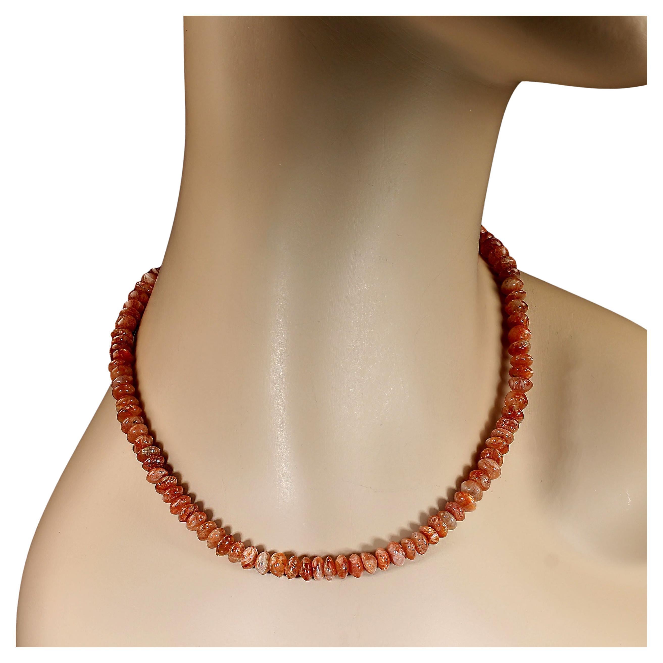 AJD Collana con pietra solare scintillante Rondel da 16 pollici Grande regalo in vendita