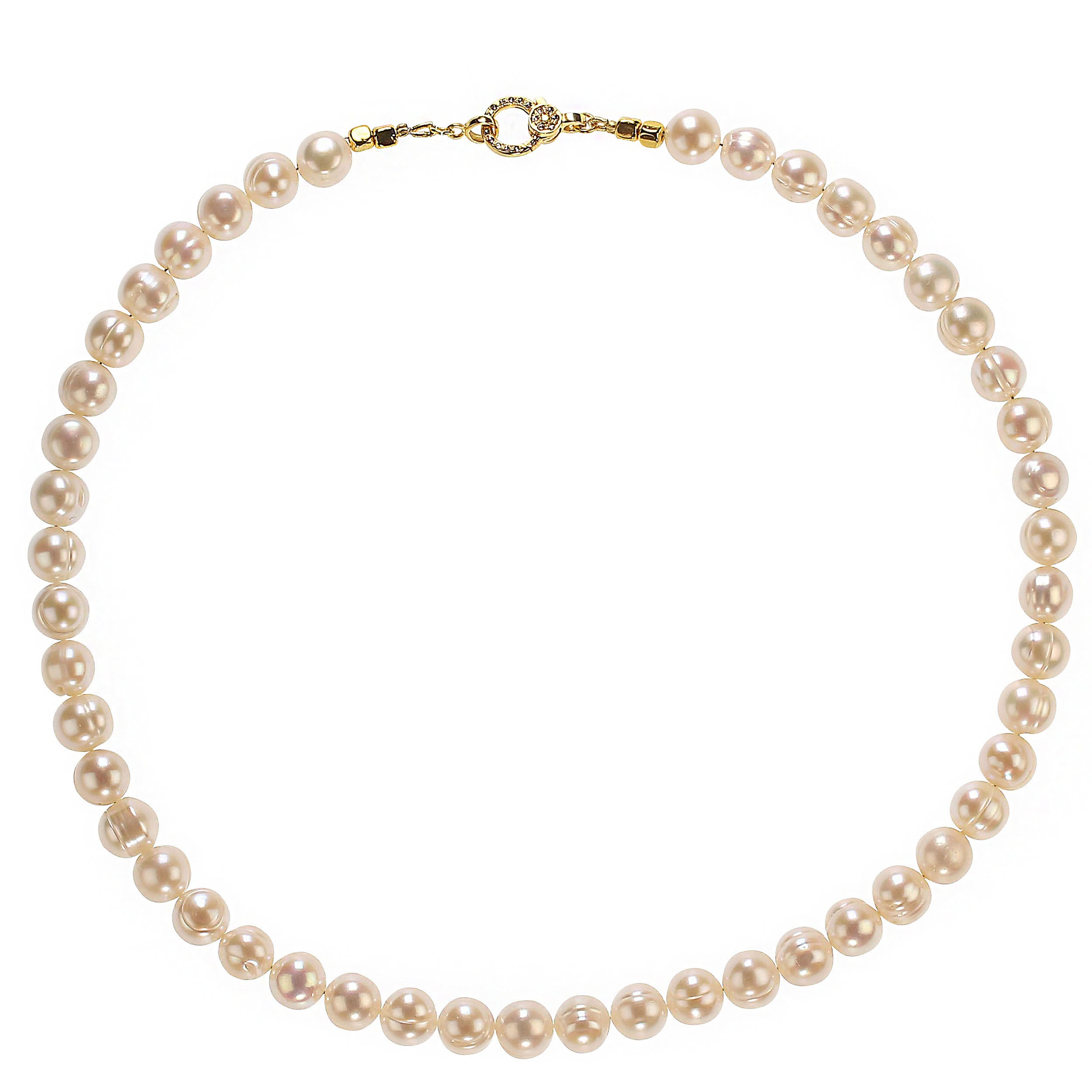 Bead AJD 17 Inch Creamy White 9 MM Pearl Necklace Perfect Gift 