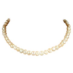 Creamy White Double Shine Pearl Necklace, 11x9mm by Aria Jewelry