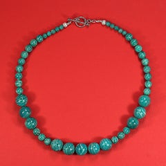 AJD 17 Inch Deep Green Amazonite Graduated Necklace Great Gift!