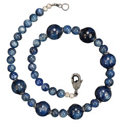 AJD Collana di kianite blu brillante da 17 pollici Regalo perfetto