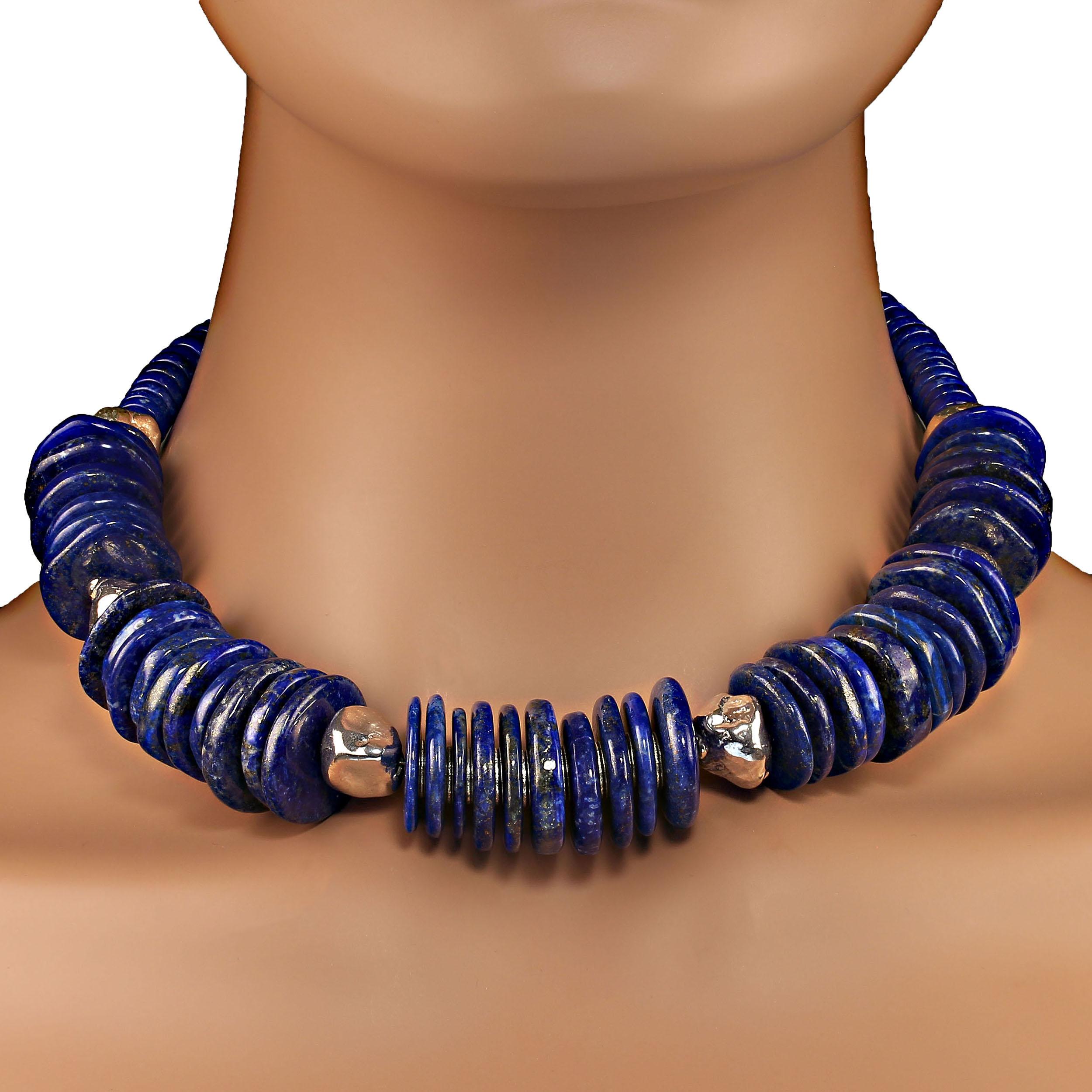 Artigiano AJD 17 Inch Magnificent Choker Collana in Lapislazzuli e argento sterling in vendita