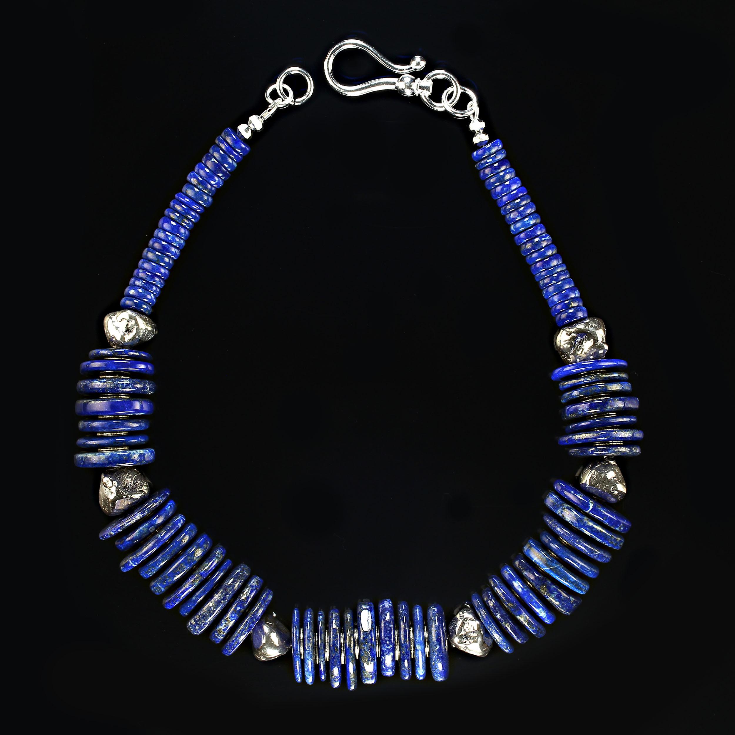 AJD 17 Inch Magnificent Choker Collana in Lapislazzuli e argento sterling In condizioni Nuovo in vendita a Raleigh, NC