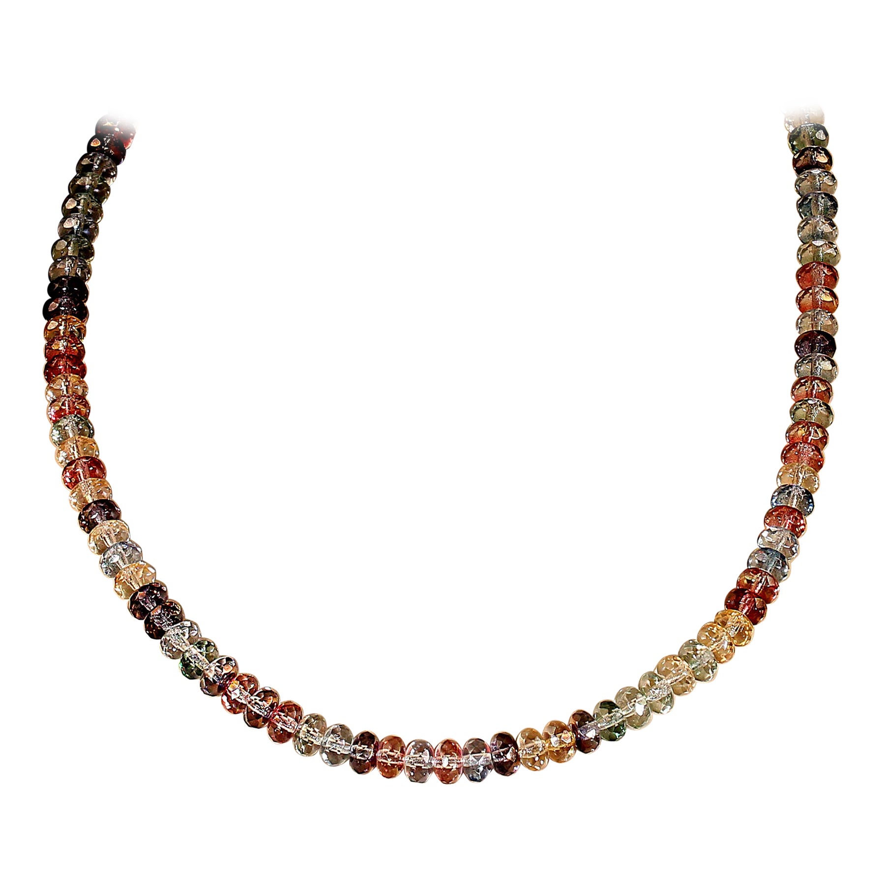 AJD Collar Rondel de Cristal Checo Multicolor de 17 Pulgadas Gran Regalo