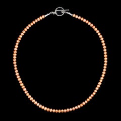 AJD 17 Zoll Pfirsich Orange Zarte 5MM Perlenkette
