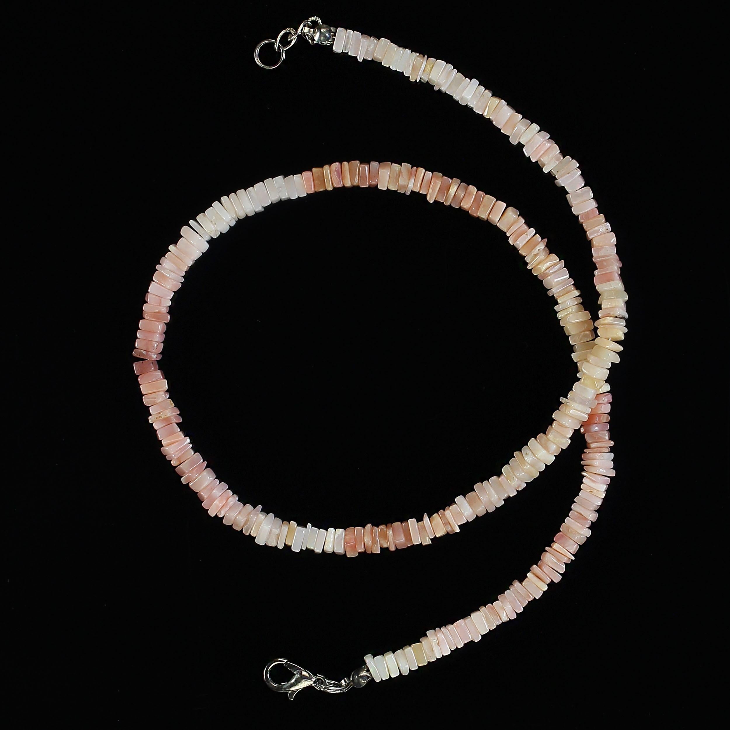 Bead AJD 17 Inch Pink Peruvian Opal necklace      Great  Gift For Sale