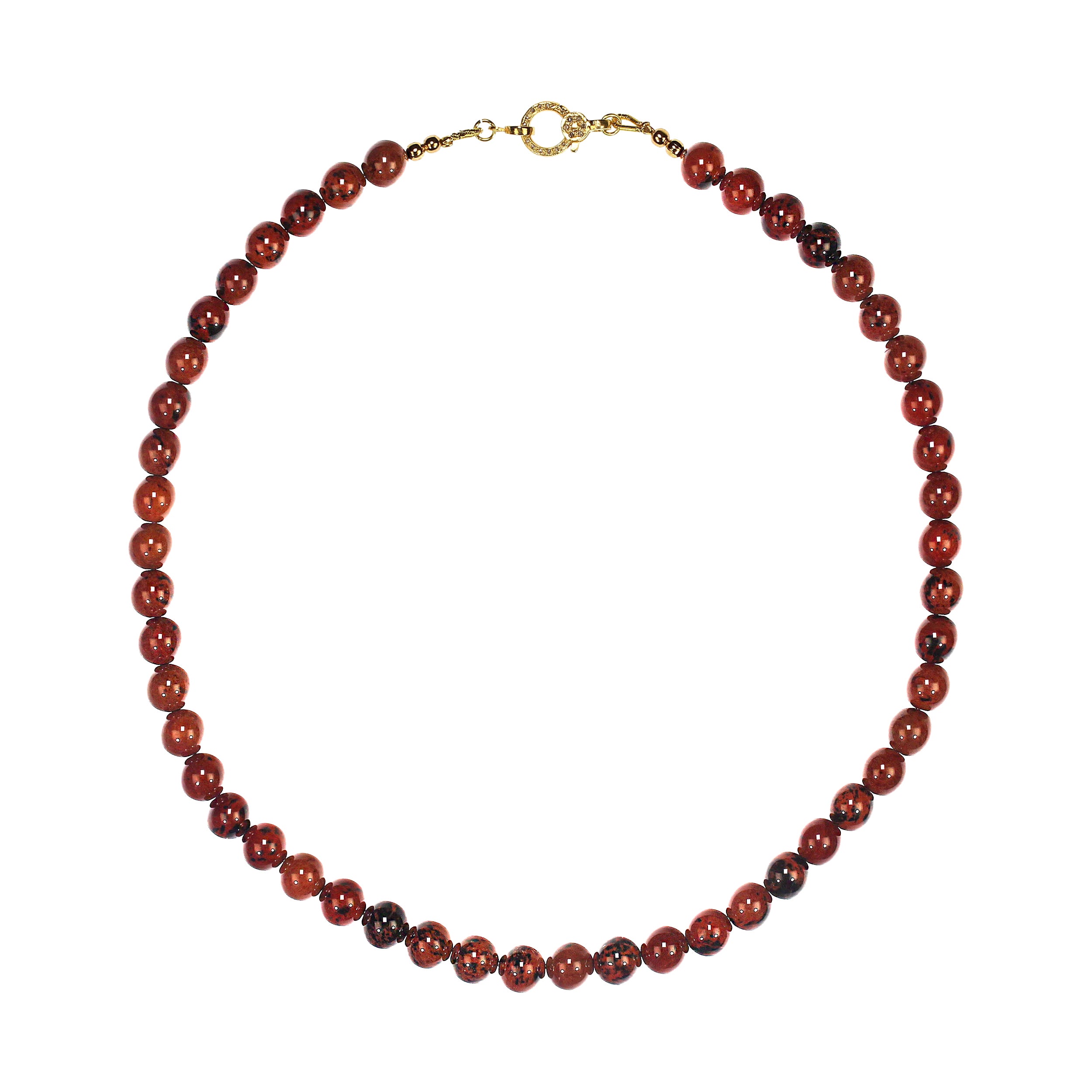 AJD 17 Inch Rich Chocolate Brown Necklace with Diamond Chip Vermeil Clasp