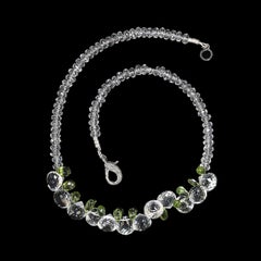 AJD 17 Zoll funkelnden Kristall und Peridot Halskette