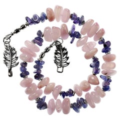 AJD  Collana di 17 pollici con Kunzite e Tanzanite in estate