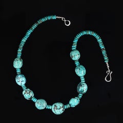 AJD Collar de 18 Pulgadas de Delicada Turquesa Pulida Nugget