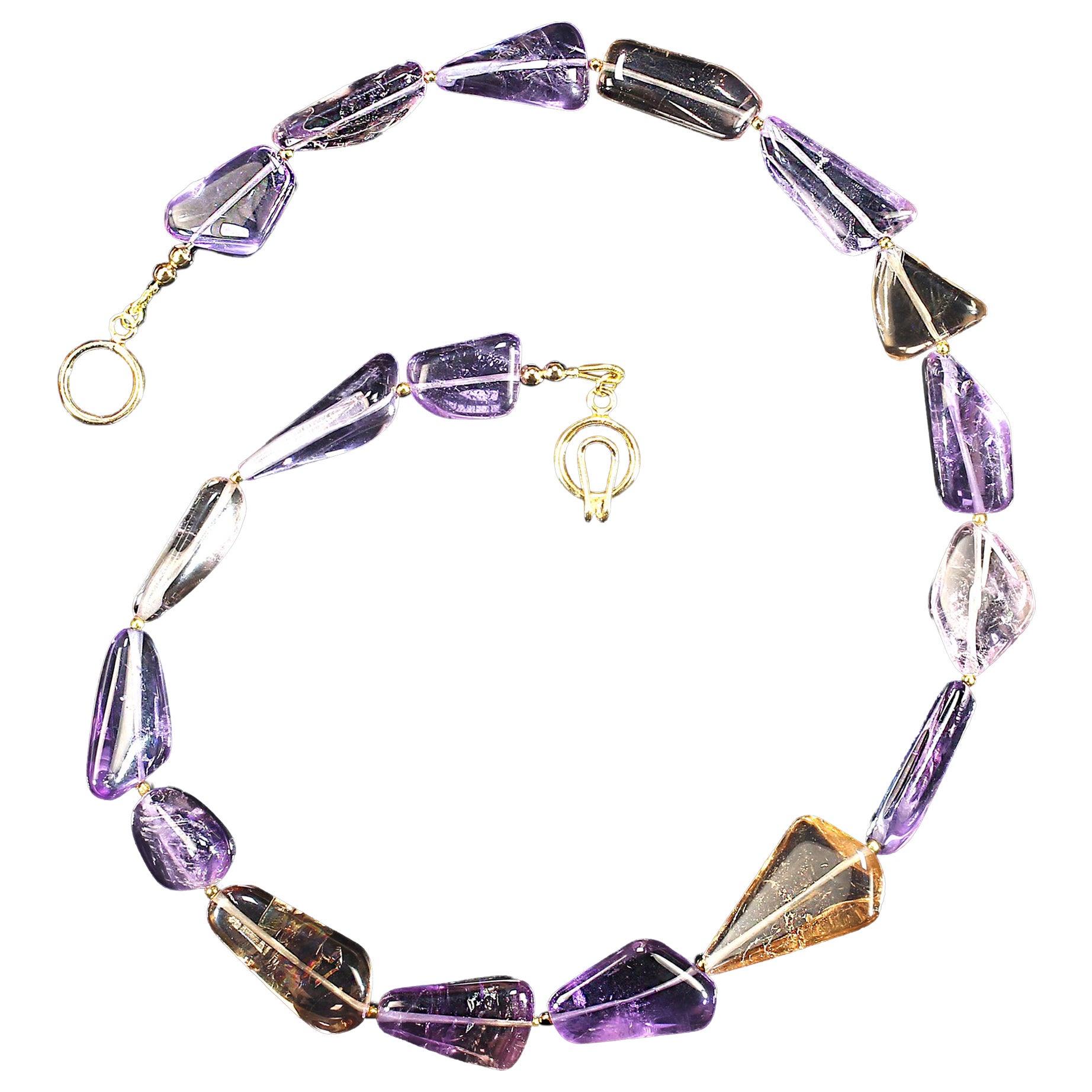 AJD 18 Inch Free Form Ametrine Necklace in vendita