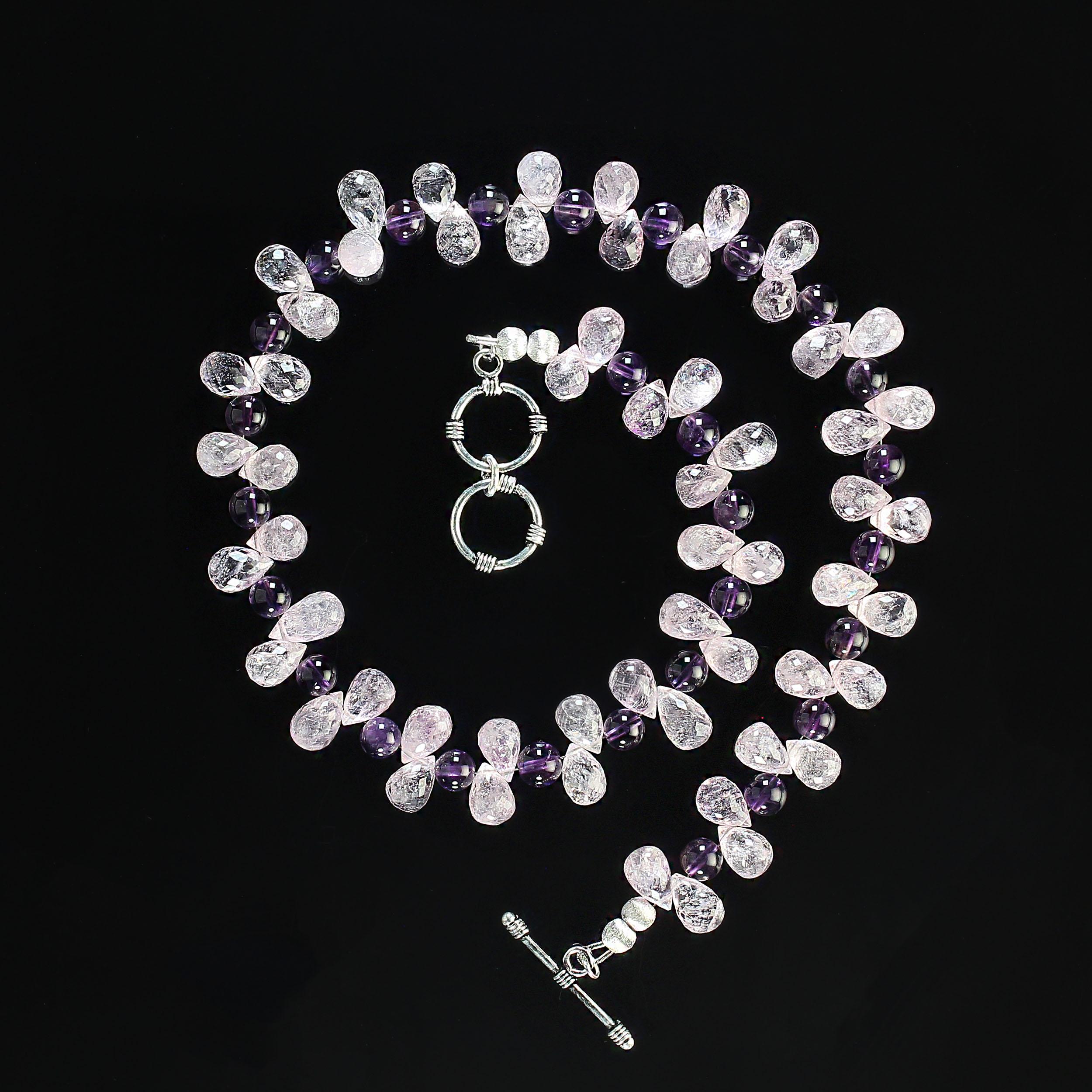 AJD Collana scintillante di Morganite e Ametista da 18 pollici In condizioni Nuovo in vendita a Raleigh, NC