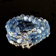 AJD 18 Inch Glowing Kyanite 7 MM Round Tablet Necklace Great Gift!