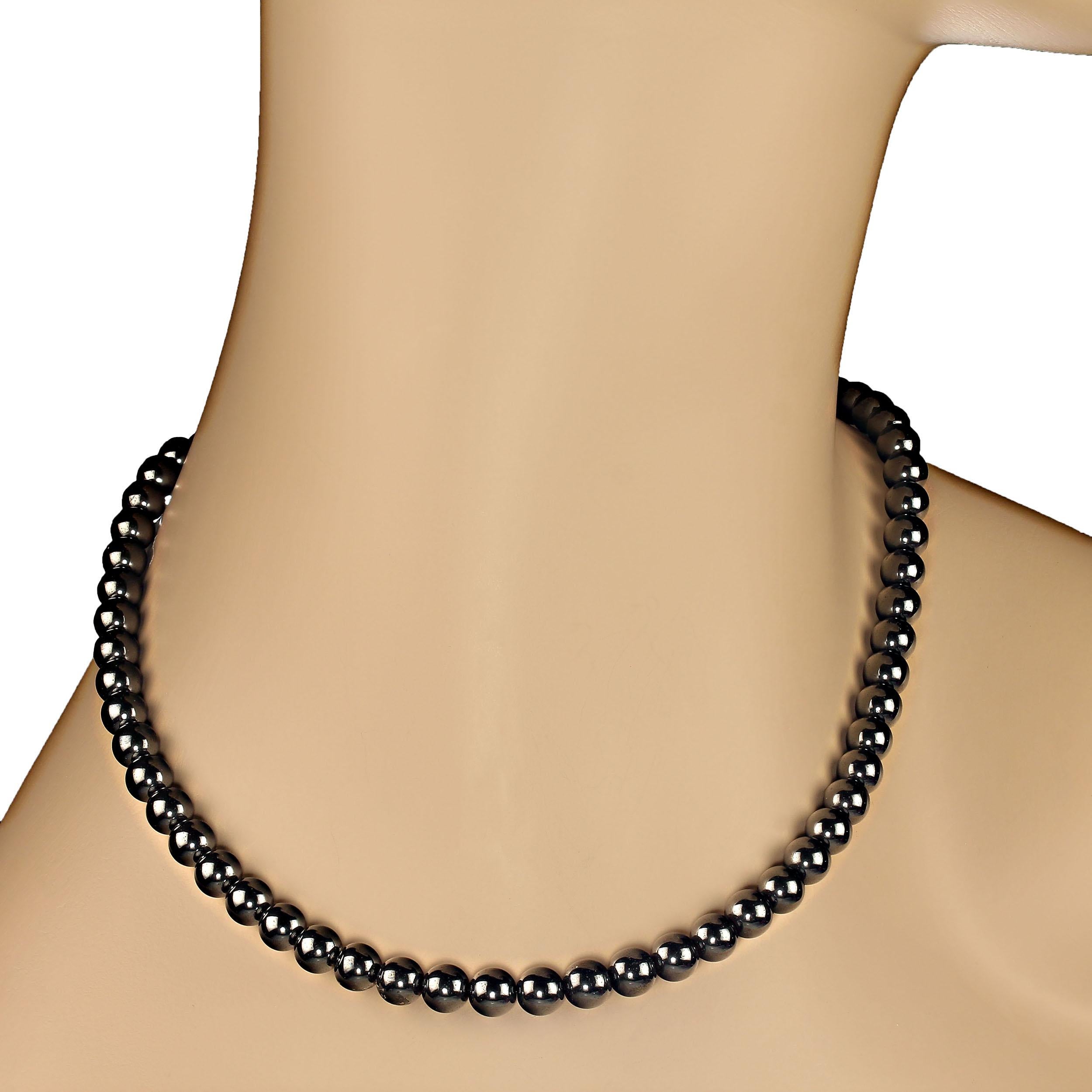 AJD 18 Inch Hematite Necklace with Silver Clasp    Perfect Gift! For Sale 2