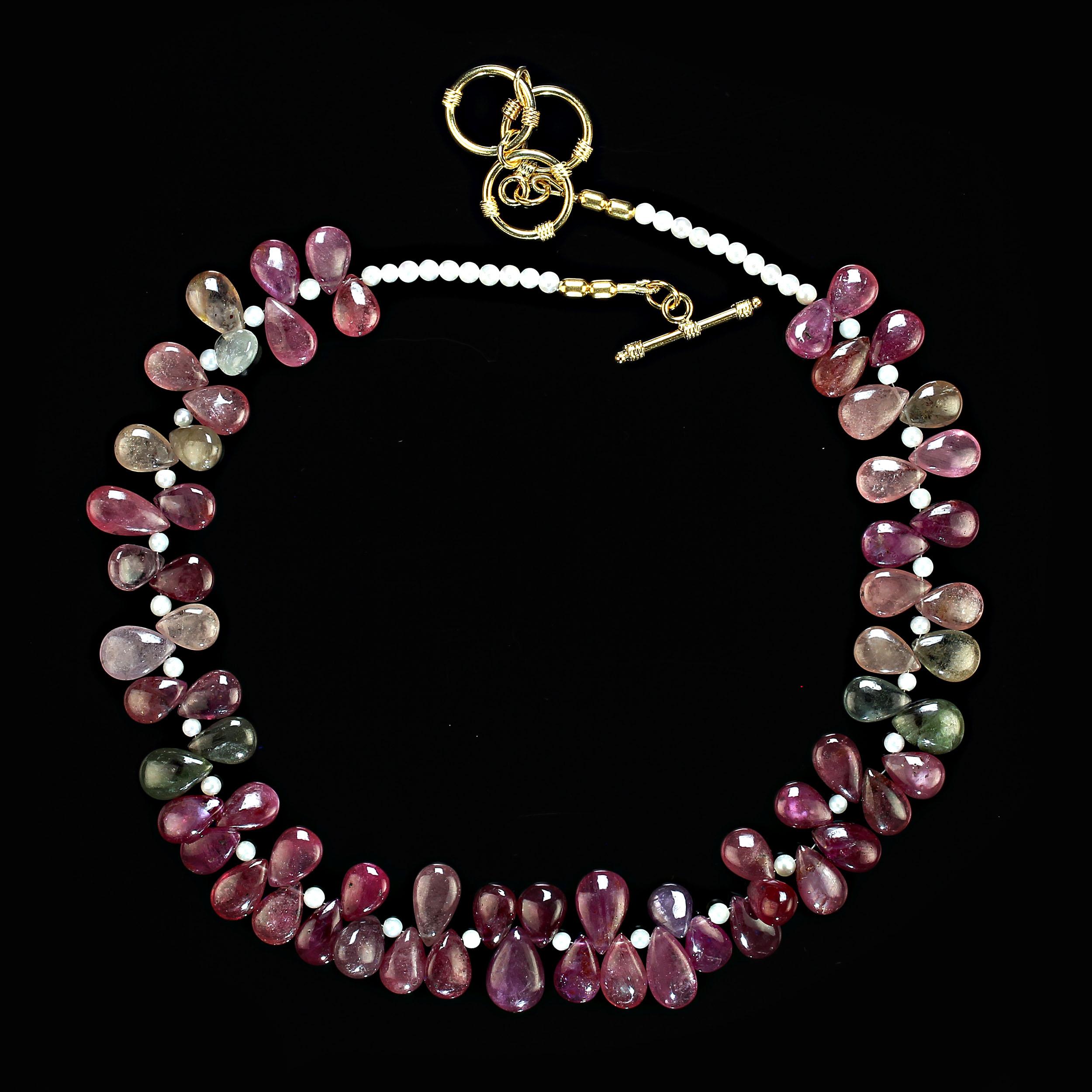 Artisan AJD 18 Inch Highly Polished Multi-color Graduated Sapphire Necklace Great Gift! For Sale