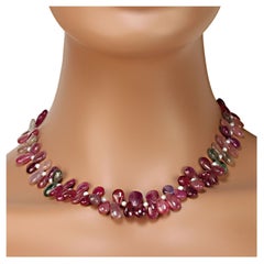 AJD 18 Inch Highly Polished Multi-color Graduated Sapphire Necklace Great Gift!