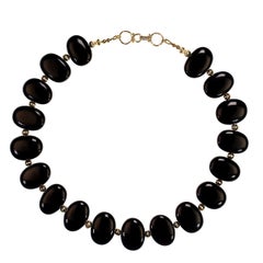 Aria Jewelry Design 18-IInch Onyx Tablet Necklace