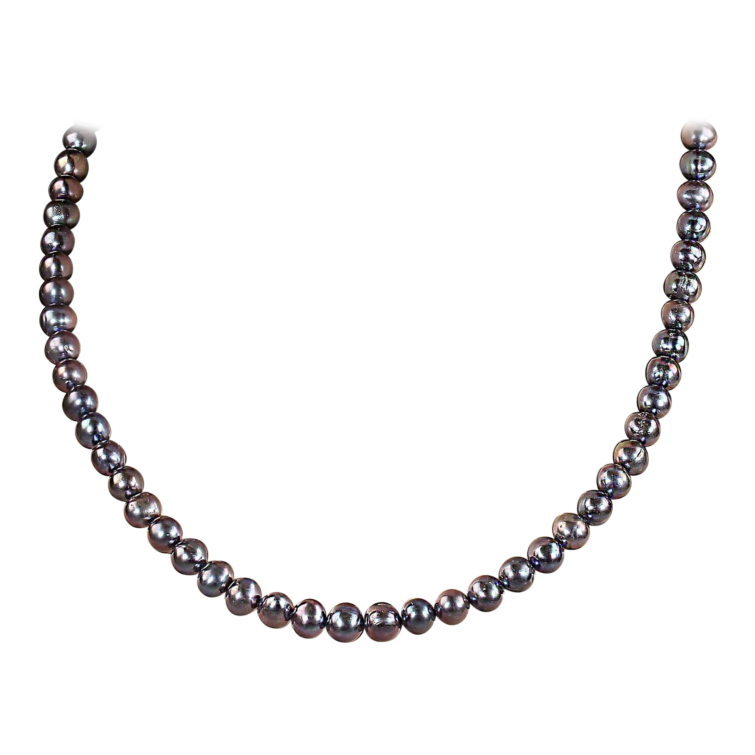 AJD 18 Pollici Perle di Pavone Iridescenti 6-6.5 MM Grande Regalo in vendita