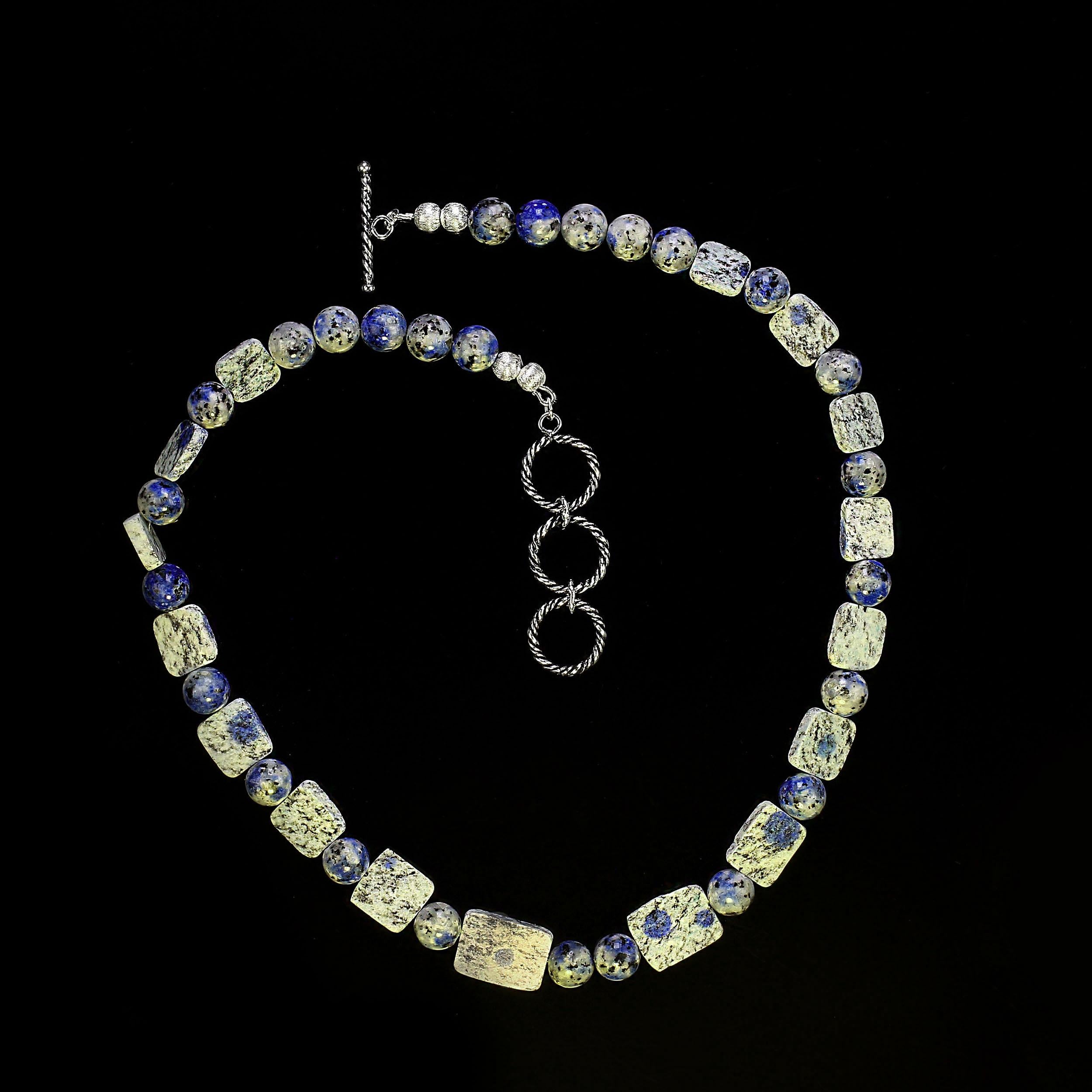 Collana AJD da 18 pollici in diaspro bianco e blu 