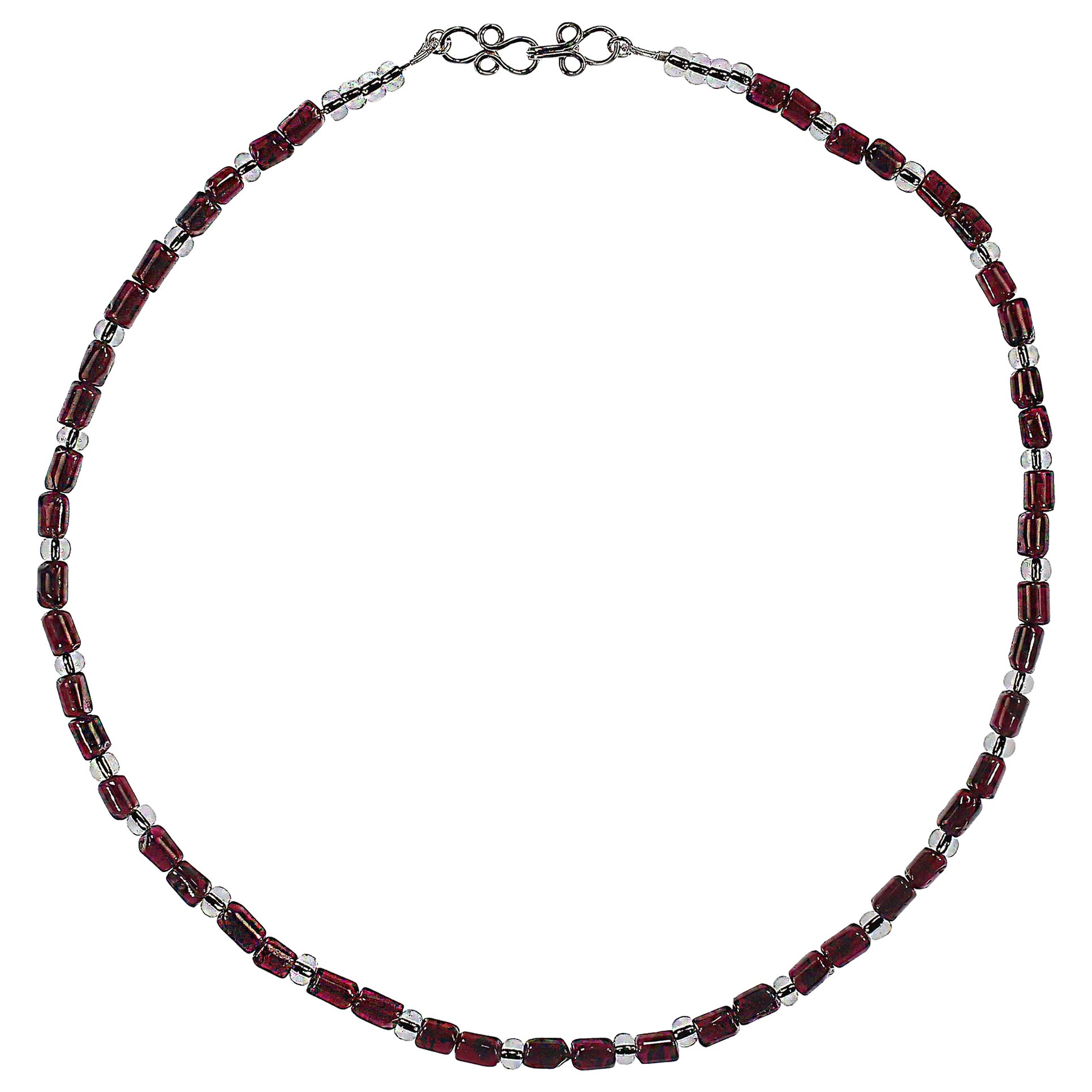 AJD 18 Inch Rhodolite Garnet and Silver Czech Crystal Collar January Birthstone en venta