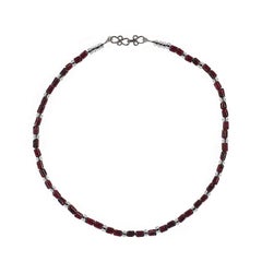 AJD 18 Inch Rhodolite Garnet and Silver Czech Crystal Collar January Birthstone
