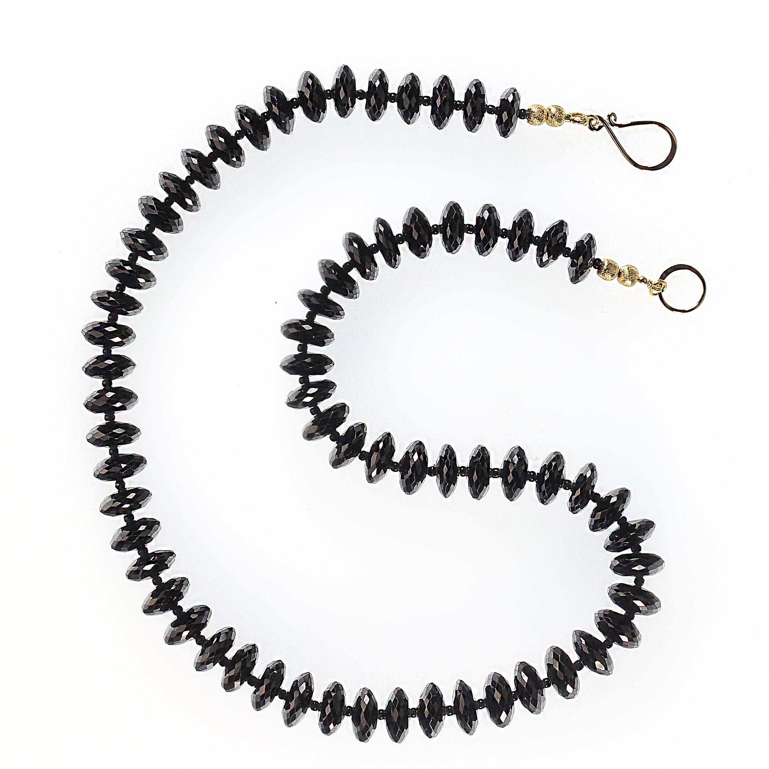 Halskette, AJD 18 Zoll, funkelnde facettierte schwarze Turmalin-Halskette  im Zustand „Neu“ im Angebot in Raleigh, NC