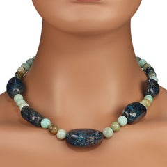 AJD 19 Zoll Chrysokoll Aussage Halskette mit Gorgeous Focal Pieces Großes Geschenk
