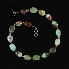 AJD 19-Zoll-Chrysophrase glatte ovale Tablette Halskette