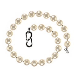 Ajd 19 Inch Creamy Manmade Pearl Necklace