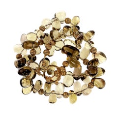 AJD 19 Inch Elegant Necklace of Smooth Transparent Smoky Quartz