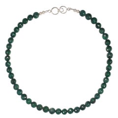 AJD 19 Inch Faceted Emerald Matrix Necklace May Birthstone