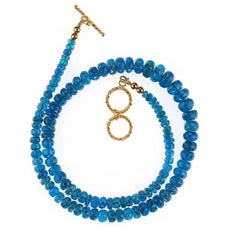 AJD 19 Inch Gorgeous Graduated Rondelles of Neon Apatite Necklace